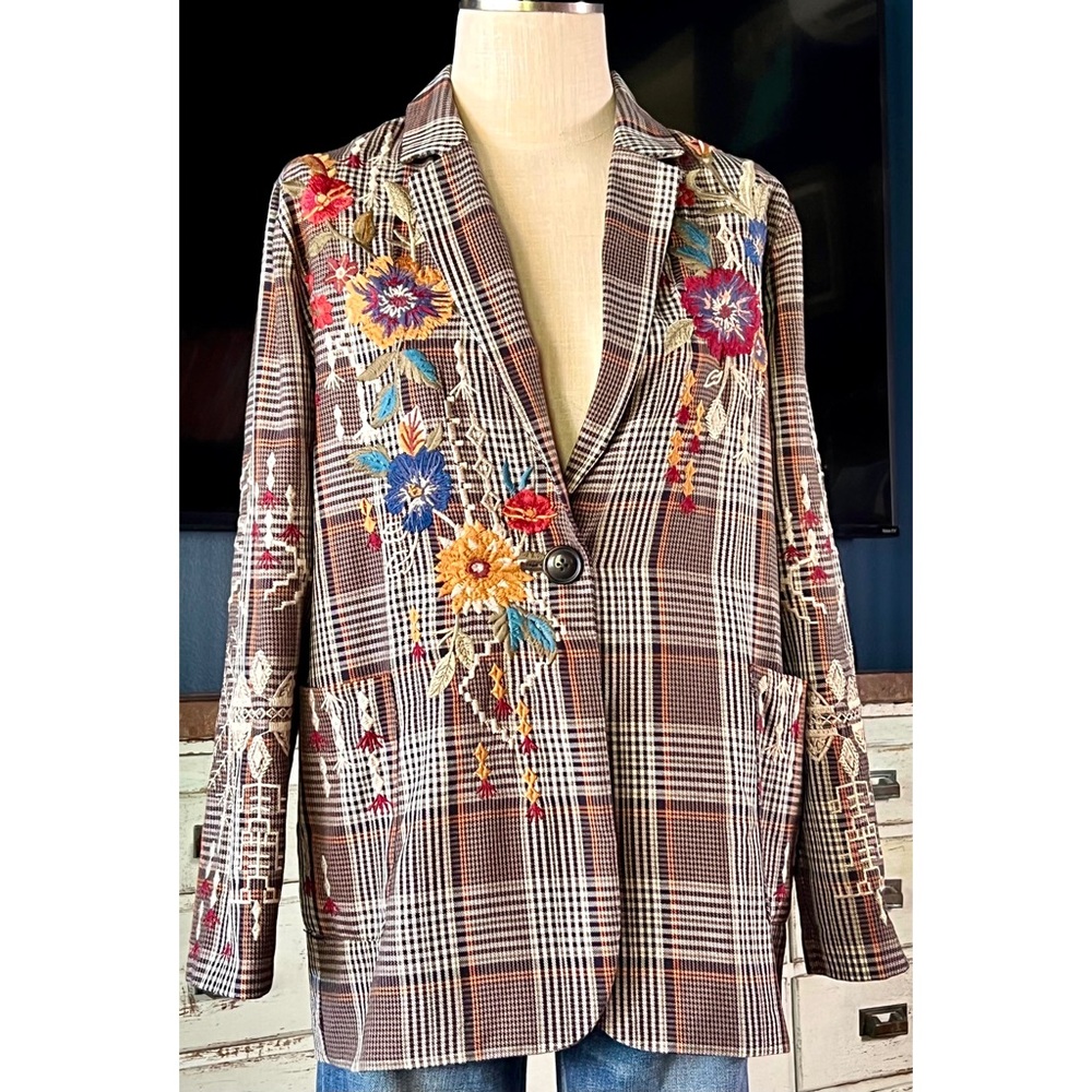 Johnny Was Olivia Embroidered Blazer XS